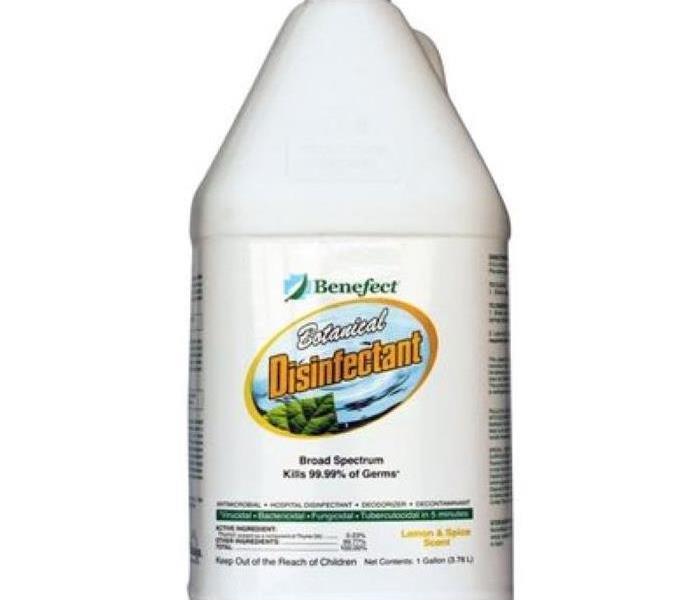 Gallon jug of Benefect Botanical Disinfectant.
