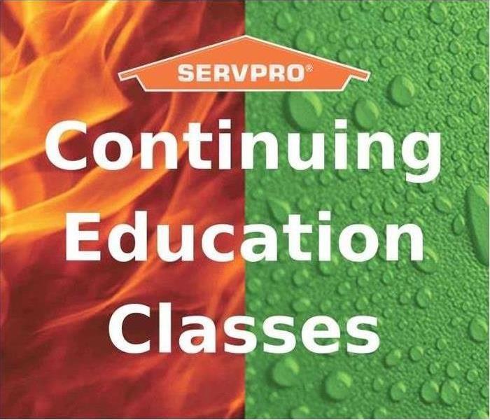 Continuing Education classes on fire and water background